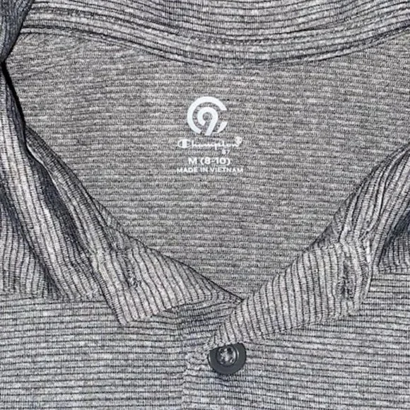 Champion Gray Pinstripe Active Wear Polo Shirt - Picture 8 of 11